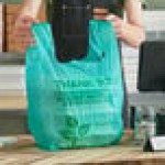 EcoChoice 1/6 Standard Size Biodegradable Standard-Duty Plastic T-Shirt Bag - 500/Case EcoChoice 1/6 Standard Size Biodegradable Standard-Duty Plastic T-Shirt Bag - 500/Case