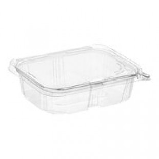 Inline Plastics Safe-T-Fresh 24 oz. Tamper-Resistant, Tamper-Evident Rectangular Hinged Container with Flat Lid - 200/Case Inline Plastics Safe-T-Fresh 24 oz. Tamper-Resistant, Tamper-Evident Rectangular Hinged Container with Flat Lid - 200/Case