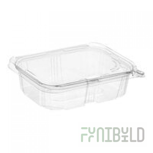 Inline Plastics Safe-T-Fresh 24 oz. Tamper-Resistant, Tamper-Evident Rectangular Hinged Container with Flat Lid - 200/Case