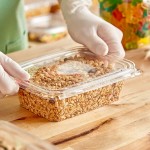 Inline Plastics Safe-T-Fresh 24 oz. Tamper-Resistant, Tamper-Evident Rectangular Hinged Container with Flat Lid - 200/Case
