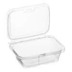 Inline Plastics Safe-T-Fresh 24 oz. Tamper-Resistant, Tamper-Evident Rectangular Hinged Container with Flat Lid - 200/Case