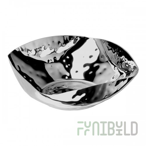 WNK from Steelite International 16 oz. Square Stainless Steel Bowl with Hammered Finish