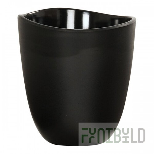 Cal-Mil Bali 48 oz. Black Irregular Round Melamine Dressing Crock - 6/Case