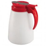 Vollrath 632-18 Dripcut® 32 oz. White Polyethylene Syrup Server with Almond Top