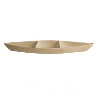 G.E.T. Enterprises BT319-MOD-LT Bugambilia 6.9 Qt. Smooth MOD Finish Latte Resin-Coated Aluminum Deep Boat with Dividers