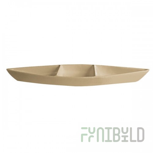 G.E.T. Enterprises BT319-MOD-LT Bugambilia 6.9 Qt. Smooth MOD Finish Latte Resin-Coated Aluminum Deep Boat with Dividers