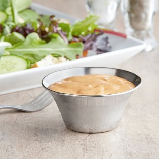 Vollrath 46716 6 oz. Smooth Stainless Steel Round Flared Rim Sauce Cup