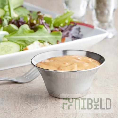 Vollrath 46716 6 oz. Smooth Stainless Steel Round Flared Rim Sauce Cup