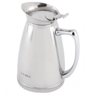 Bon Chef 4050SC 10 oz. Insulated Stainless Steel Server with Crest - 2% Milk Bon Chef 4050SC 10 oz. Insulated Stainless Steel Server with Crest - 2% Milk