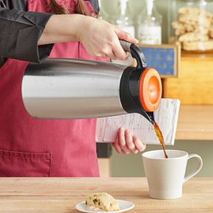 Curtis TLXP1901S000D 64 oz. Stainless Steel Decaf Coffee Server with Liner and Brew Thru Lid - 6/Case Curtis TLXP1901S000D 64 oz. Stainless Steel Decaf Coffee Server with Liner and Brew Thru Lid - 6/Case