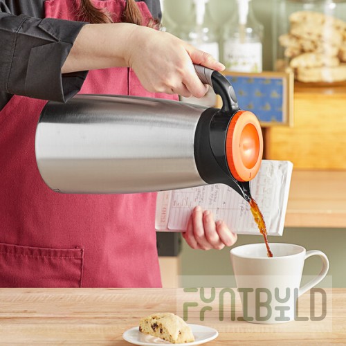 Curtis TLXP1901S000D 64 oz. Stainless Steel Decaf Coffee Server with Liner and Brew Thru Lid - 6/Case