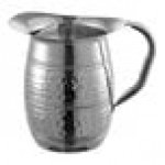 Acopa 96 oz. Hammered Stainless Steel Bell Pitcher with Ice Guard