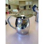 Acopa 96 oz. Hammered Stainless Steel Bell Pitcher with Ice Guard