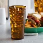 GET 6620-1-A 20 oz. Amber Customizable SAN Plastic Pebbled Tumbler - 72/Case
