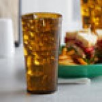 GET 6620-1-A 20 oz. Amber Customizable SAN Plastic Pebbled Tumbler - 72/Case