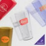 Cambro 2000P153 Colorware 22 oz. Amber Customizable SAN Plastic Tumbler - 72/Case
