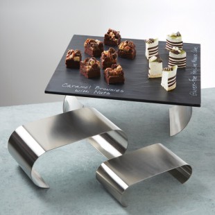 American Metalcraft CRS3 3-Piece Satin Stainless Steel Curl Riser Set