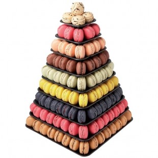 Matfer Bourgeat 681592 9-Tier Black Macaron Pyramid Display Stand