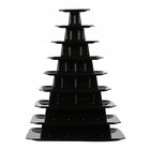 Matfer Bourgeat 681592 9-Tier Black Macaron Pyramid Display Stand