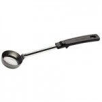 Vollrath 61172 4 oz. Black Solid Round Stainless Steel Spoodle® Portion Spoon with Grip 'N Serve® Handle