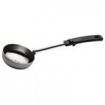 Vollrath 61172 4 oz. Black Solid Round Stainless Steel Spoodle® Portion Spoon with Grip 'N Serve® Handle