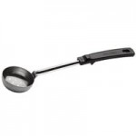 Vollrath 61172 4 oz. Black Solid Round Stainless Steel Spoodle® Portion Spoon with Grip 'N Serve® Handle