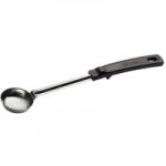 Vollrath 61172 4 oz. Black Solid Round Stainless Steel Spoodle® Portion Spoon with Grip 'N Serve® Handle