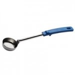 Vollrath 61172 4 oz. Black Solid Round Stainless Steel Spoodle® Portion Spoon with Grip 'N Serve® Handle