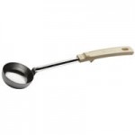 Vollrath 61172 4 oz. Black Solid Round Stainless Steel Spoodle® Portion Spoon with Grip 'N Serve® Handle