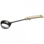 Vollrath 61172 4 oz. Black Solid Round Stainless Steel Spoodle® Portion Spoon with Grip 'N Serve® Handle