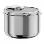 Acopa Manchester 6 Qt. Round Stainless Steel Induction Chafer with Glass Top and Close Lid Acopa Manchester 6 Qt. Round Stainless Steel Induction Chafer with Glass Top and Close Lid