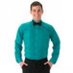 Henry Segal Unisex Customizable Teal Tuxedo Shirt with Wing Tip Collar - XL