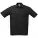 Mercer Culinary M60250BK Metro Edge Unisex Black Short Sleeve Brewer / Work Shirt - L Mercer Culinary M60250BK Metro Edge Unisex Black Short Sleeve Brewer / Work Shirt - L