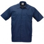 Mercer Culinary M60250BK Metro Edge Unisex Black Short Sleeve Brewer / Work Shirt - L Mercer Culinary M60250BK Metro Edge Unisex Black Short Sleeve Brewer / Work Shirt - L