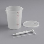 Choice Condiment Pump Kit with 1 oz. Pump and 8 Qt. Round Translucent Container with Lid