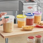 Choice Condiment Pump Kit with 1 oz. Pump and 8 Qt. Round Translucent Container with Lid