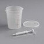 Choice Condiment Pump Kit with 1 oz. Pump and 8 Qt. Round Translucent Container with Lid