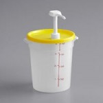 Choice Condiment Pump Kit with 1 oz. Pump and 8 Qt. Round Translucent Container with Lid