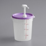 Choice Condiment Pump Kit with 1 oz. Pump and 8 Qt. Round Translucent Container with Lid