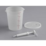 Choice Condiment Pump Kit with 1 oz. Pump and 8 Qt. Round Translucent Container with Lid