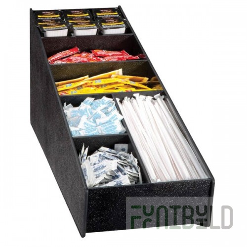 Vollrath LDS-3 Traex® Black Countertop Condiment / Straw Holder and Organizer