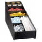 Vollrath LDS-3 Traex® Black Countertop Condiment / Straw Holder and Organizer