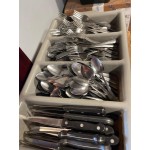 Choice Black 4-Compartment Plastic Cutlery Box / Flatware Bin with Handles