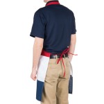 Intedge Red White and Blue Poly-Cotton Bib Apron with 1 Pocket - 34