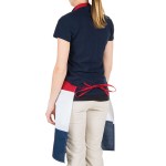 Intedge Red White and Blue Poly-Cotton Bib Apron with 1 Pocket - 34