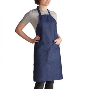 Intedge Denim Adjustable Bib Apron with 2 Pockets - 32