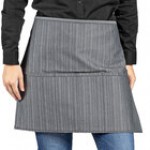 Uncommon Chef 3130 Zig Zag Customizable Denim Cadence Waist Apron with Black Webbing and 3 Pockets - 18