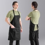 Uncommon Chef 3004 Royal Blue Customizable Poly-Cotton Twill Bib Apron with 3 Pockets - 34