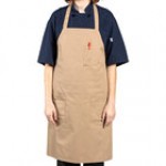 Uncommon Chef 3004 Royal Blue Customizable Poly-Cotton Twill Bib Apron with 3 Pockets - 34