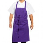 Uncommon Chef 3004 Royal Blue Customizable Poly-Cotton Twill Bib Apron with 3 Pockets - 34
